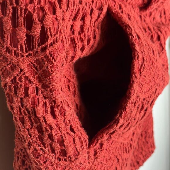 LOFT 4 Outlet Lace Overlay Dressy Shorts with Pockets Burnt Orange Short Shorts - Picture 5 of 12